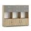 Kommode Ciomas 21, Farbe: Sonoma Eiche / Grau - Abmessungen: 104 x 130 x 40 cm (H x B x T)