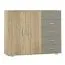 Kommode Ciomas 10, Farbe: Sonoma Eiche / Grau - Abmessungen: 104 x 130 x 40 cm (H x B x T)