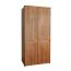 Moderner Kleiderschrank mit Soft Close System Fazenda 01, Oberfläche geölt / gewachst, Dunkelbraun, Eiche teilmassiv, Maße: 222 x 104 x 61 cm