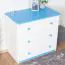 Kommode Kiefer massiv Vollholz weiß blau lackiert 006 - Abmessung 78 x 80 x 47 cm (H x B x T)