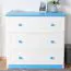 Kommode Kiefer massiv Vollholz weiß blau lackiert 006 - Abmessung 78 x 80 x 47 cm (H x B x T)