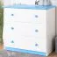 Kommode Kiefer massiv Vollholz weiß blau lackiert 006 - Abmessung 78 x 80 x 47 cm (H x B x T)