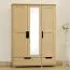 Kleiderschrank / Drehtürenschrank Kiefer massiv Vollholz natur 008 - Abmessung 190 x 150 x 60 cm (H x B x T)