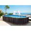 Holz-Pool Sunnydream 07, oval, 8,40 x 4,90 Meter, inklusive Premium Filteranlage, Filtermedium, Poolleiter, Poolfolie, Boden- und Wandvlies, Edelstahl-Eckverbindungen