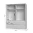 Kleiderschrank mit 4 Türen Papauta 05, Farbe: Kaschmir / Eiche dunkel - Abmessungen: 226 x 187 x 60 cm (H x B x T)