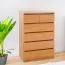 Kommode Kebumen 22, Farbe: Erle - Abmessungen: 102 x 65 x 42 cm (H x B x T)