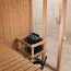 Indoor-Sauna Ruhetraum 02 | 183 x 154 cm | Elementsauna | Höhe 201 cm | Glastür aus gehärtetem Sicherheitsglas | Fensterelemente mit 2-fach-Verglasung | inkl. Banksystem