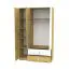 Drehtürenschrank / Kleiderschrank Sirte 03, Farbe: Eiche / Weiß Hochglanz - Abmessungen: 190 x 120 x 50 cm (H x B x T)