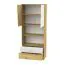 Schrank Sirte 04, Farbe: Eiche / Weiß Hochglanz - Abmessungen: 190 x 80 x 40 cm (H x B x T)
