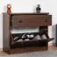 Schuhschrank Kiefer Vollholz massiv Walnussfarben Junco 218 - Abmessungen: 62 x 72 x 30 cm (H x B x T)
