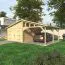 Einzelgarage mit Carport GR 78 | Fichten- und Kiefernholz | Grundfläche 42,31 m² | Holzgarage mit Anbaudach | Doppelflügeltor, Doppelfenster und Einzeltür