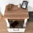 Nachtkommode Lotofaga 21, Farbe: Weiß / Walnuss - 52 x 62 x 43 cm (H x B x T)