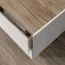 TV-Unterschrank hängend Asau 03, Farbe: Kaschmir / Eiche dunkel - Abmessungen: 37 x 148 x 47 cm (H x B x T)