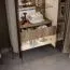 Wohnzimmer Komplett - Set A Aufaga | 6-teilig | Farbe: Kaschmir | dekorative Relief-Streifen | Soft Close System | Metallbeine