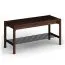 Schuhregal | Schuhbank | Farbe: Tabacco | Ablagefläche mit Metallsprossen | Eichenholz geölt | Massivholz | 83 x 33 x 40 cm | Seille 06