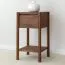 Beistellkommode | Farbe: Tabacco | 33 x 33 x 60 cm  | Nachtkommode | Massivholz | 1 Schublade | Soft Close System | kleiner Beistelltisch | Eichenholz geölt | 1 Ablagefach | Seille 13 | gefräster Griff
