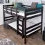 Etagenbett / Stockbett 120 x 200 cm "Easy Premium Line" K24/n, Kopf- und Fußteil gerade, Buche Massivholz Schokobraun lackiert, teilbar