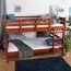 Etagenbett / Stockbett 140 x 200 cm "Easy Premium Line" K24/n, Kopf- und Fußteil gerade, Buche Massivholz Kirschfarben lackiert, teilbar