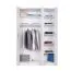 Drehtürenschrank / Kleiderschrank Muros 04, Farbe: Weiß - 222 x 150 x 52 cm (H x B x T)