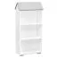 Kinderzimmer - Bücherregal Daniel 02, Farbe: Weiß / Grau - 130 x 62 x 30 cm (H x B x T)