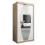 Schiebetürenschrank / Kleiderschrank Calvitero 01 mit Spiegel, Farbe: Eiche Sonoma / Weiß matt - Abmessungen: 200 x 100 x 62 cm ( H x B x T)