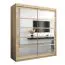Schiebetürenschrank / Kleiderschrank Aizkorri 04B mit Spiegel, Farbe: Eiche Sonoma - Abmessungen: 200 x 180 x 62 cm (H x B x T)