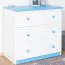 Kommode Kiefer massiv Vollholz weiß blau lackiert 006 - Abmessung 78 x 80 x 47 cm (H x B x T)