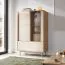 Wohnzimmer Komplett - Set C Tamino | 3-teilig | mit hellen Design | Farbe: Eiche / Kaschmir | ABS-Kantenschutz | 1 Vitrine | 1 Sideboard | 1 Couchtisch