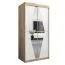 100 cm breiter Kleiderschrank mit 2 Türen | 5 Fächer | Farbe: Sonoma Eiche / Weiß Abbildung
