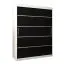 150 cm breiter Kleiderschrank mit 5 Fächern und 2 Türen | Farbe: Weiß / Schwarz Abbildung