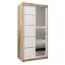 100 cm breiter Kleiderschrank mit 5 Fächern und 2 Türen | Farbe: Sonoma Eiche / Weiß Abbildung