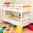 Massivholz Etagenbett für Kinder und Jugendliche | Matratzenmaß: 90 x 200 cm | Weiß Lackiert | umbaubar in 2 Einzelbetten | Premium-Qualität | inkl. Rollroste Abbildung