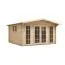 Gartenhaus 4,51 x 4,79 Meter (inkl. Dach) | Natur | Satteldach | 40 mm Blockbohlen Abbildung