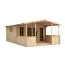 Gartenhaus 4,24 x 6,79 Meter (inkl. Dach) | Natur | Satteldach | 40 mm Blockbohlen Abbildung