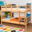 Massivholz Etagenbett für Kinder und Jugendliche | Matratzenmaß: 120 x 190 cm | Natur Lackiert | umbaubar in 2 Einzelbetten | Premium-Qualität | inkl. Rollroste Abbildung