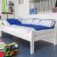 Kinderbett 90 x 200 cm | Massivholz: Buche | Weiß Lackiert Abbildung