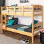 Massivholz Etagenbett für Kinder und Jugendliche | Matratzenmaß: 90 x 190 cm | Natur Lackiert | umbaubar in 2 Einzelbetten | Premium-Qualität | inkl. Rollroste Abbildung
