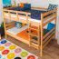 Massivholz Etagenbett für Kinder und Jugendliche | Matratzenmaß: 120 x 190 cm | Natur Lackiert | umbaubar in 2 Einzelbetten | Premium-Qualität | inkl. Rollroste Abbildung