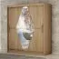 150 cm breiter Kleiderschrank mit 2 Türen | 5 Fächer | Farbe: Sonoma Eiche Abbildung