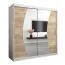 200 cm breiter Kleiderschrank mit 2 Türen | 10 Fächer | Farbe: Sonoma Eiche / Weiß Abbildung