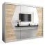 250 cm breiter Kleiderschrank mit 3 Türen | 10 Fächer | Farbe: Sonoma Eiche / Weiß Abbildung