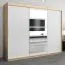 250 cm breiter Kleiderschrank mit 10 Fächern und 3 Türen | Farbe: Sonoma Eiche / Weiß Abbildung