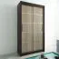100 cm breiter Kleiderschrank mit 5 Fächern und 2 Türen | Farbe: Schwarz Abbildung
