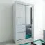 100 cm breiter Kleiderschrank mit 5 Fächern und 2 Türen | Farbe: Weiß Abbildung