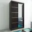 120 cm breiter Kleiderschrank mit 5 Fächern und 2 Türen | Farbe: Schwarz Abbildung