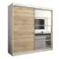 200 cm breiter Kleiderschrank mit 10 Fächern und 2 Türen | Farbe: Sonoma Eiche / Weiß Abbildung