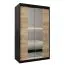 120 cm breiter Kleiderschrank mit 5 Fächern und 2 Türen | Farbe: Schwarz Abbildung