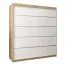 180 cm breiter Kleiderschrank mit 10 Fächern und 2 Türen | Farbe: Sonoma Eiche / Weiß Abbildung