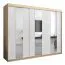 Großer 250 cm breiter Kleiderschrank mit 3 Türen | 10 Fächer | Farbe: Sonoma Eiche / Weiß Abbildung