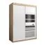 150 cm breiter Schiebetürenschrank mit 2 Türen | 5 Fächer | 2 Kleiderstangen | Farbe: Sonoma Eiche / Weiß Abbildung
